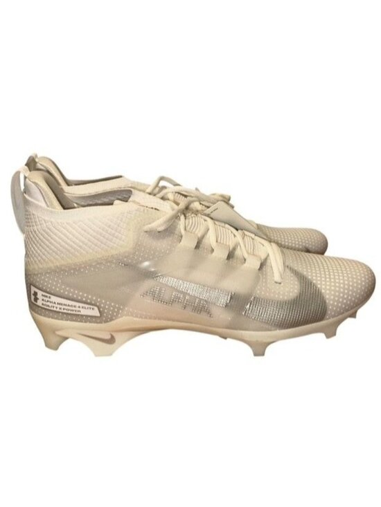 Nike Alpha Menace 4 Elite Football Cleats White / Silver FD7036-101 Men\'s 12 New main image 7